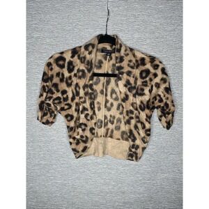 Banana Republic Leopard Animal Print Cropped Cardigan Size XS